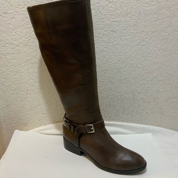 LRL Ralph Lauren Women's Marion Boot Size 5.5 Tall Riding Brown Leather Low Heel - Picture 4 of 15